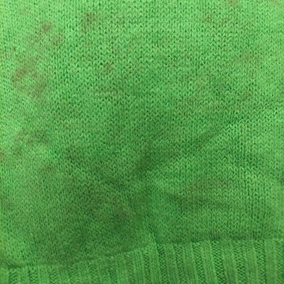 Vintage 1940s-1950s Bright Green Long Sleeve Knit V-Neck Sweater - Picture 3 of 13